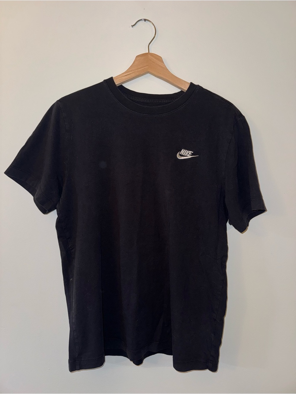 Nike Black Short Sleeve Crewneck T-Shirt with White Swoosh